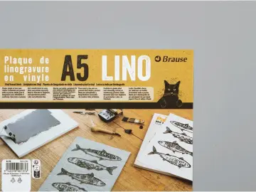 Brause Linolplatte A5 aus Vinyl - grau