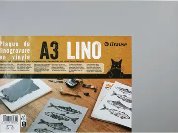 Brause Linolplatte A3 aus Vinyl - grau