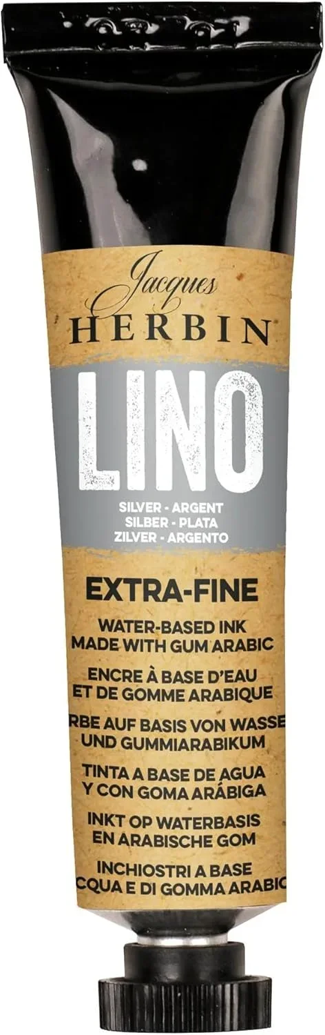 J.Herbin Extrafeine Linolfarbe, Tube 35ml - Silber